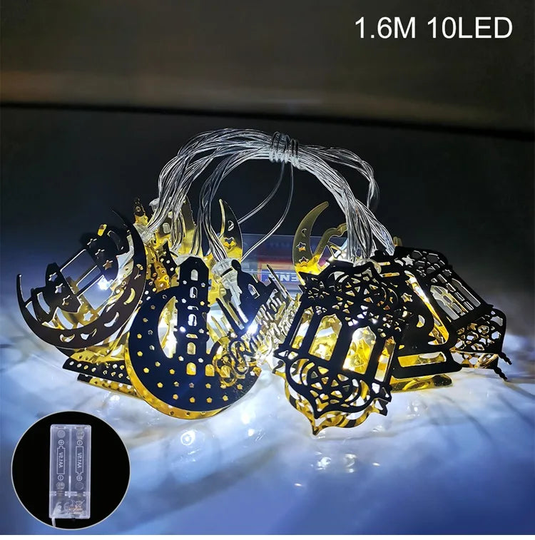 Eid and Ramadan Moon Star String Lights
