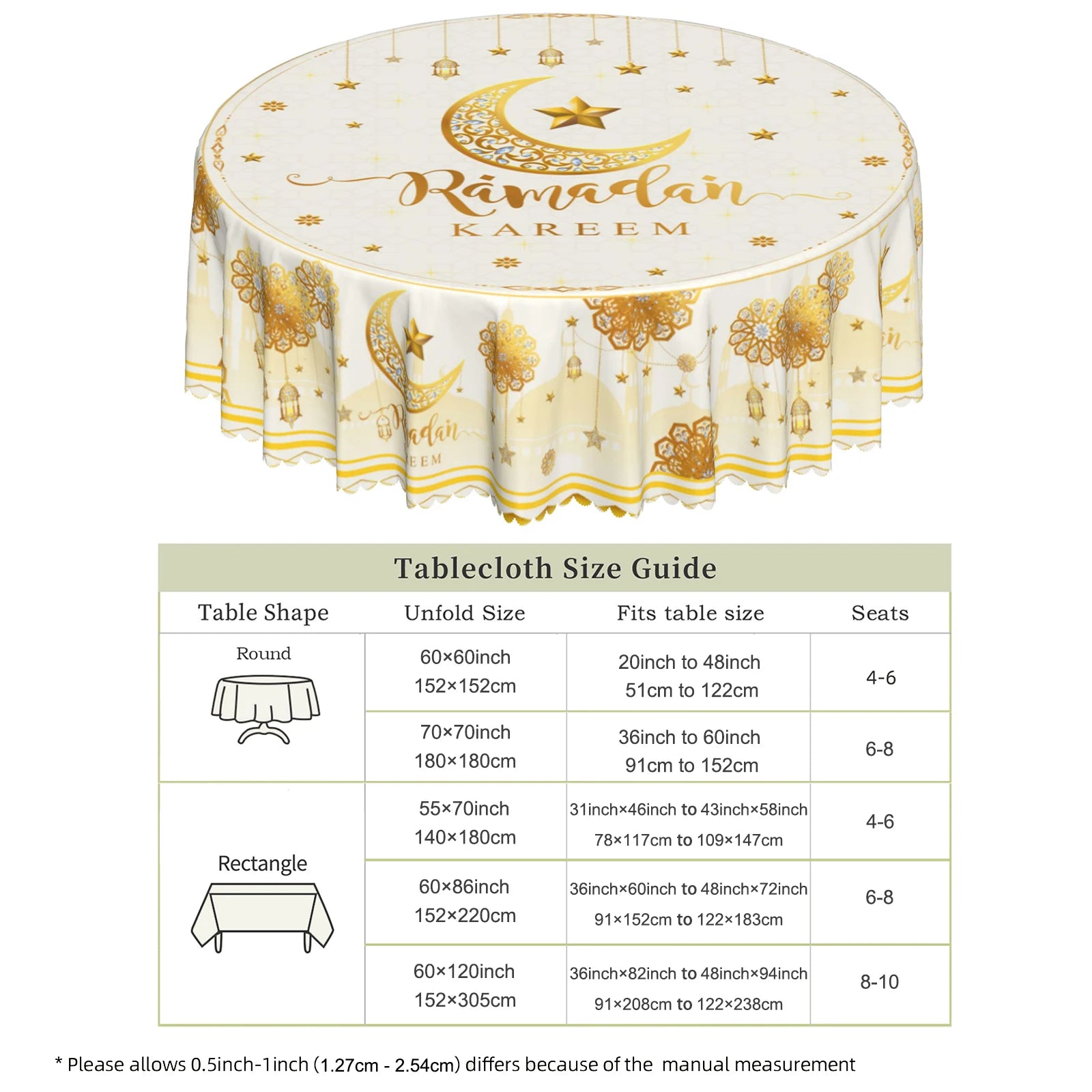 Embossed Round Ramadan Dining Cover