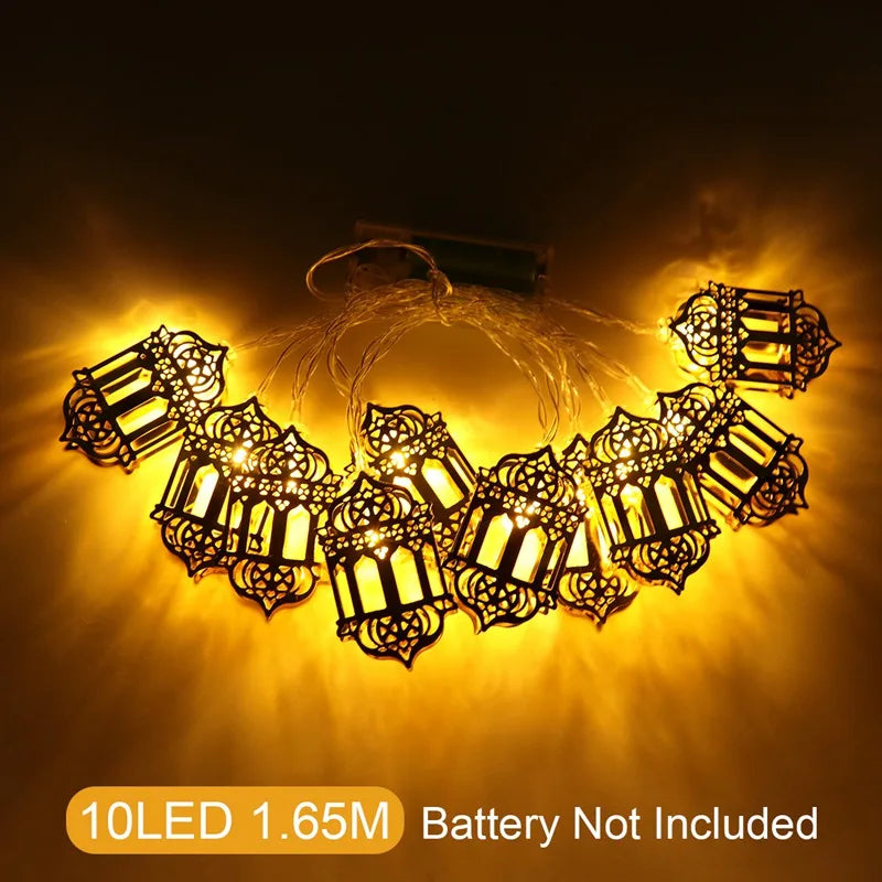Eid and Ramadan Moon Star String Lights