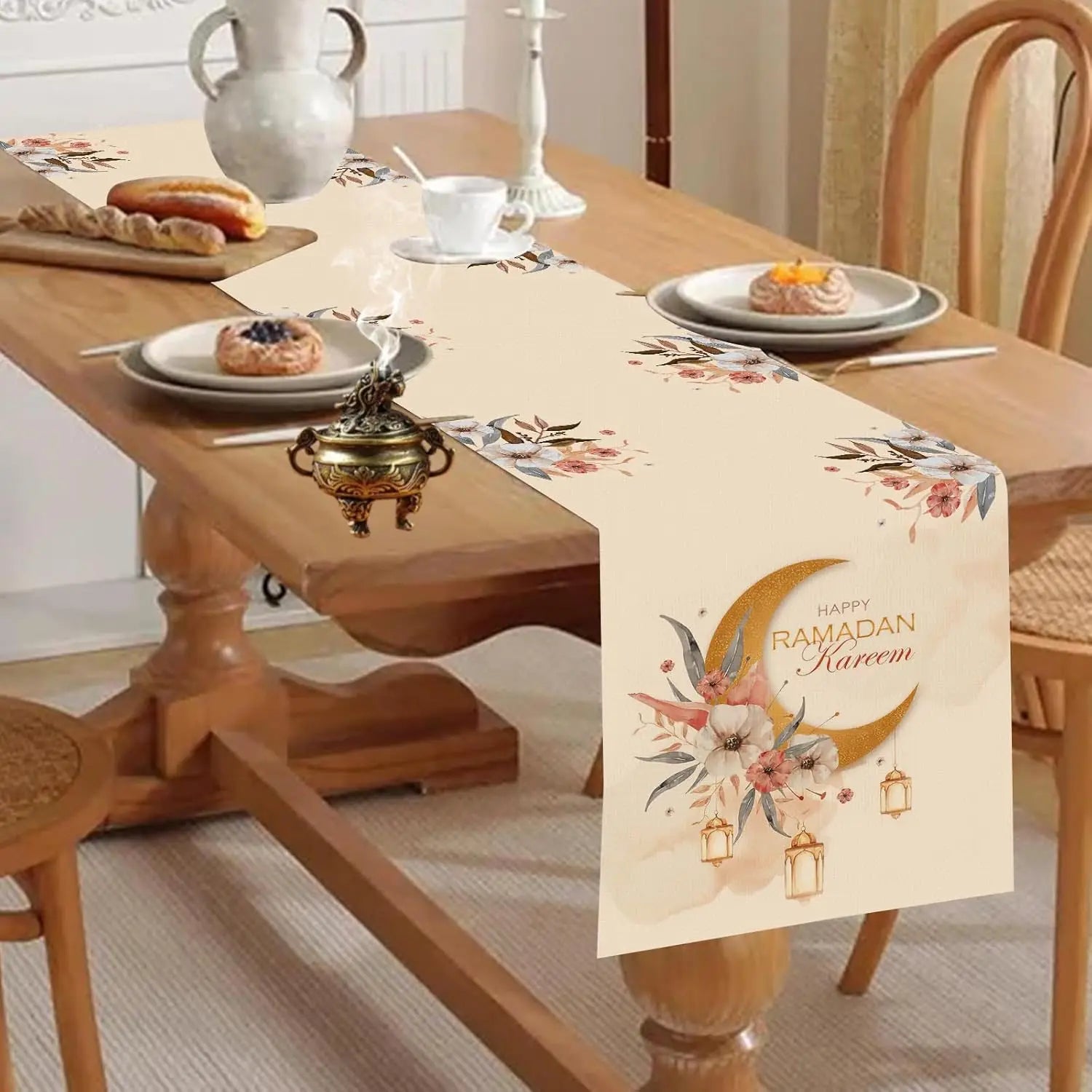 Linen Ramadan Eid Table Runner