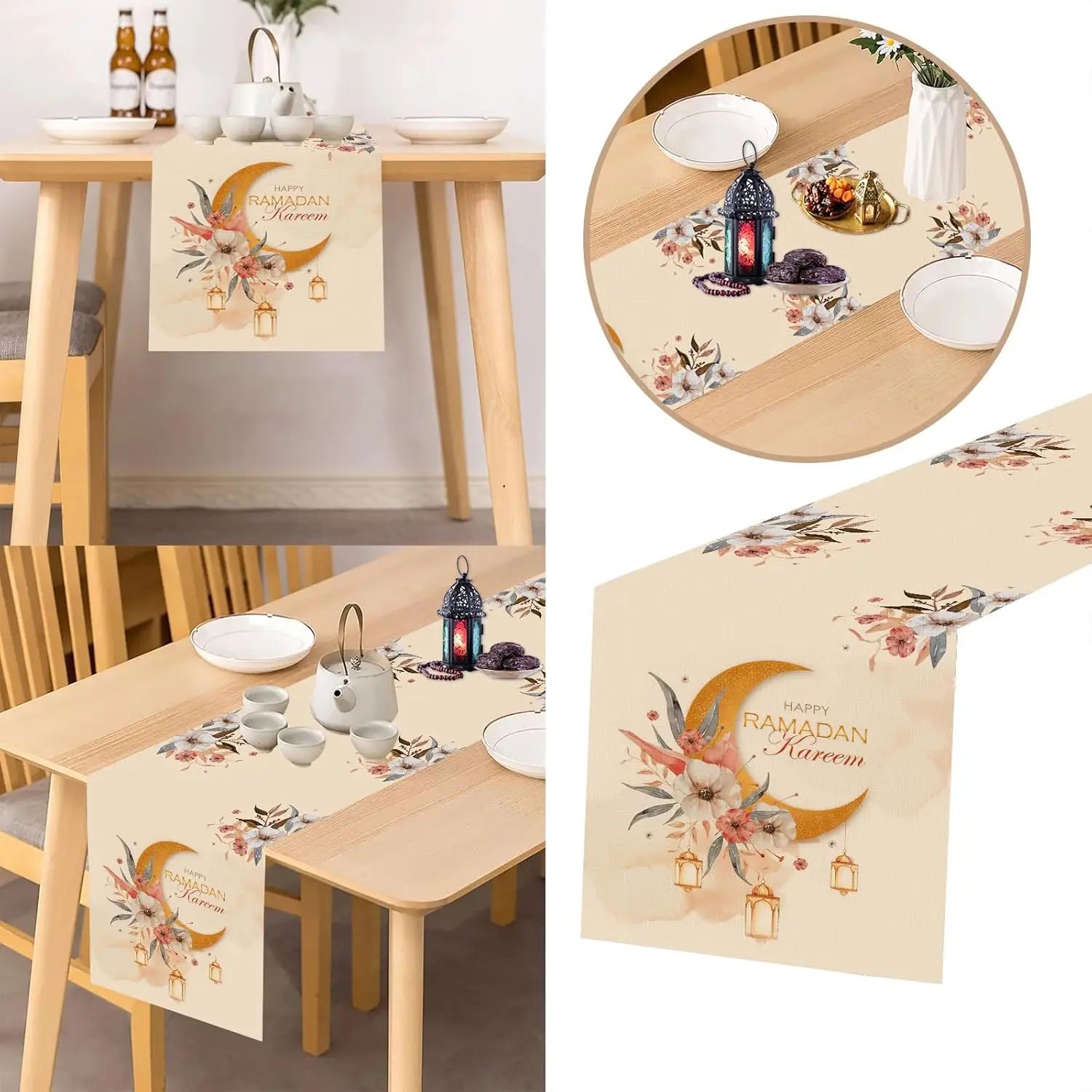 Linen Ramadan Eid Table Runner