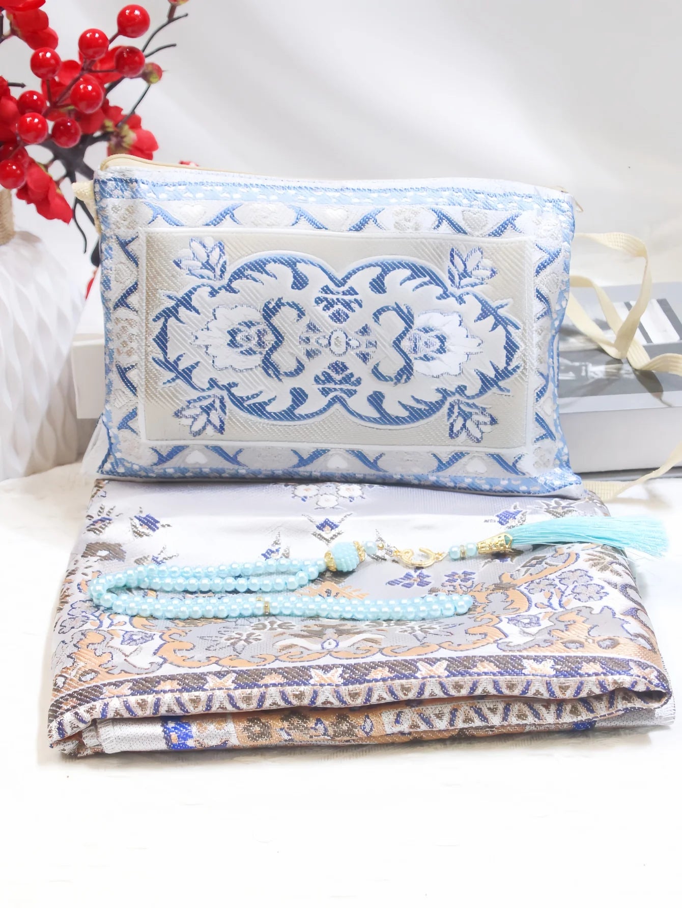 Muslim Prayer Mat & Tasbih Set