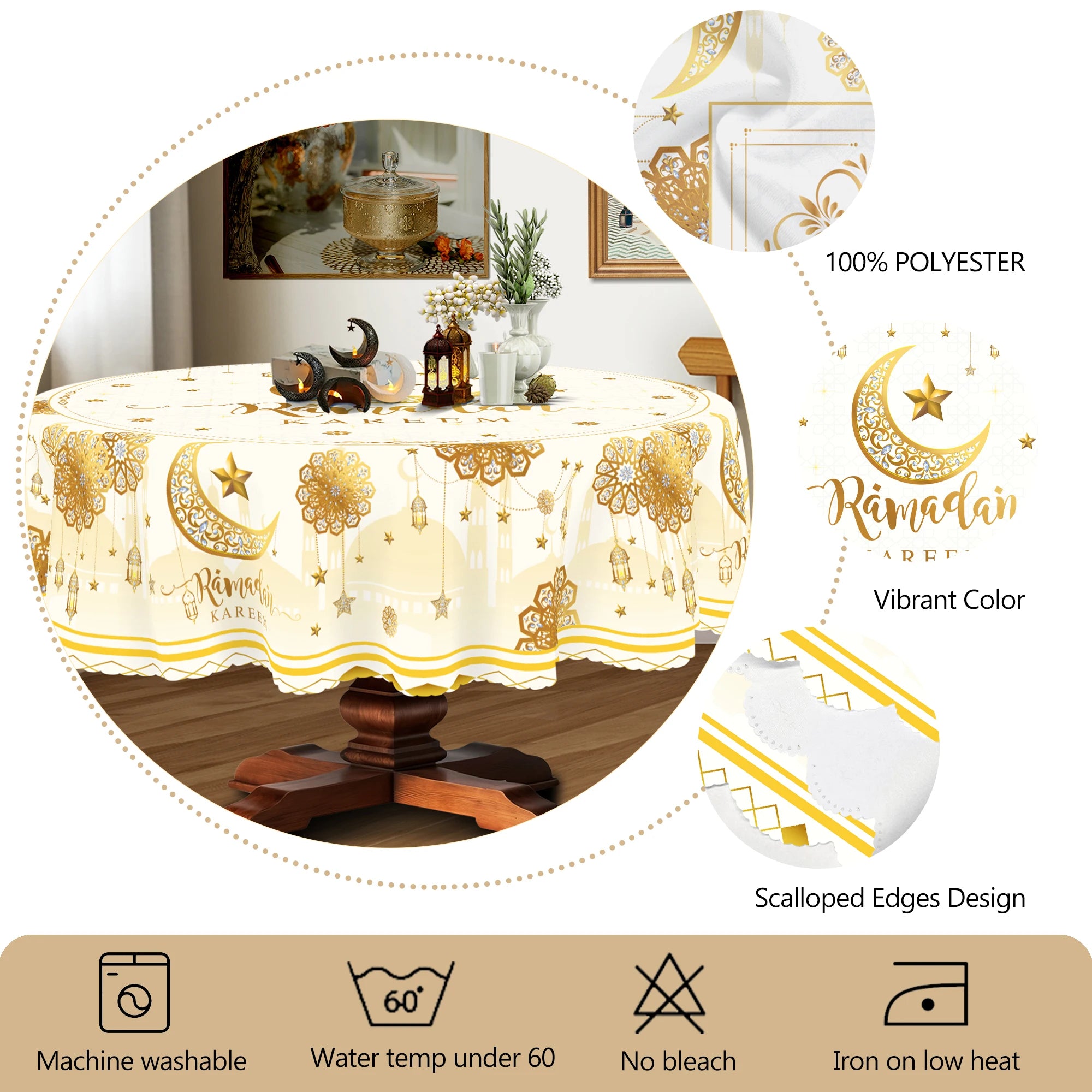 Embossed Round Ramadan Dining Cover