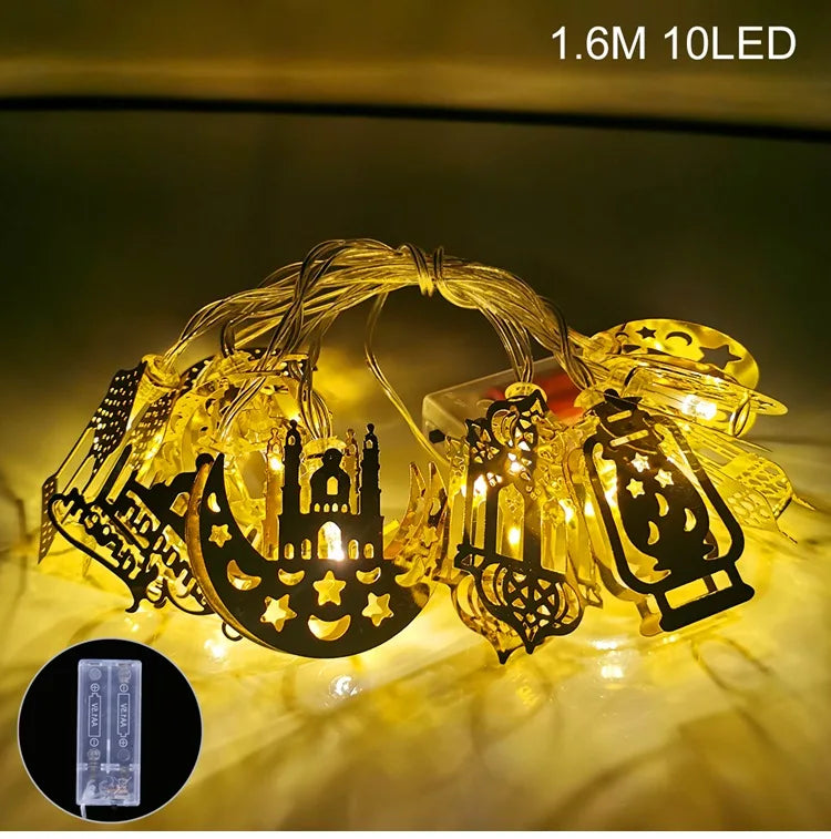 Eid and Ramadan Moon Star String Lights