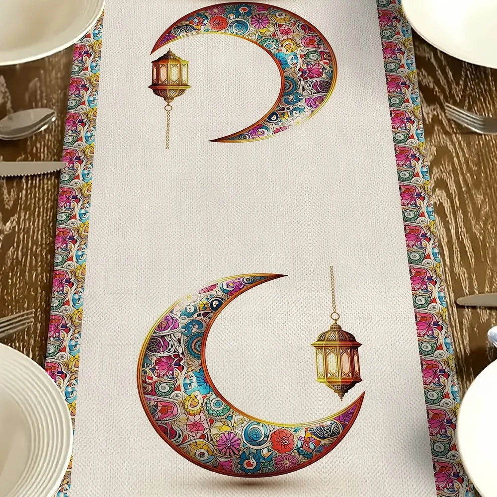 Festive Moon & Lantern Table Runner