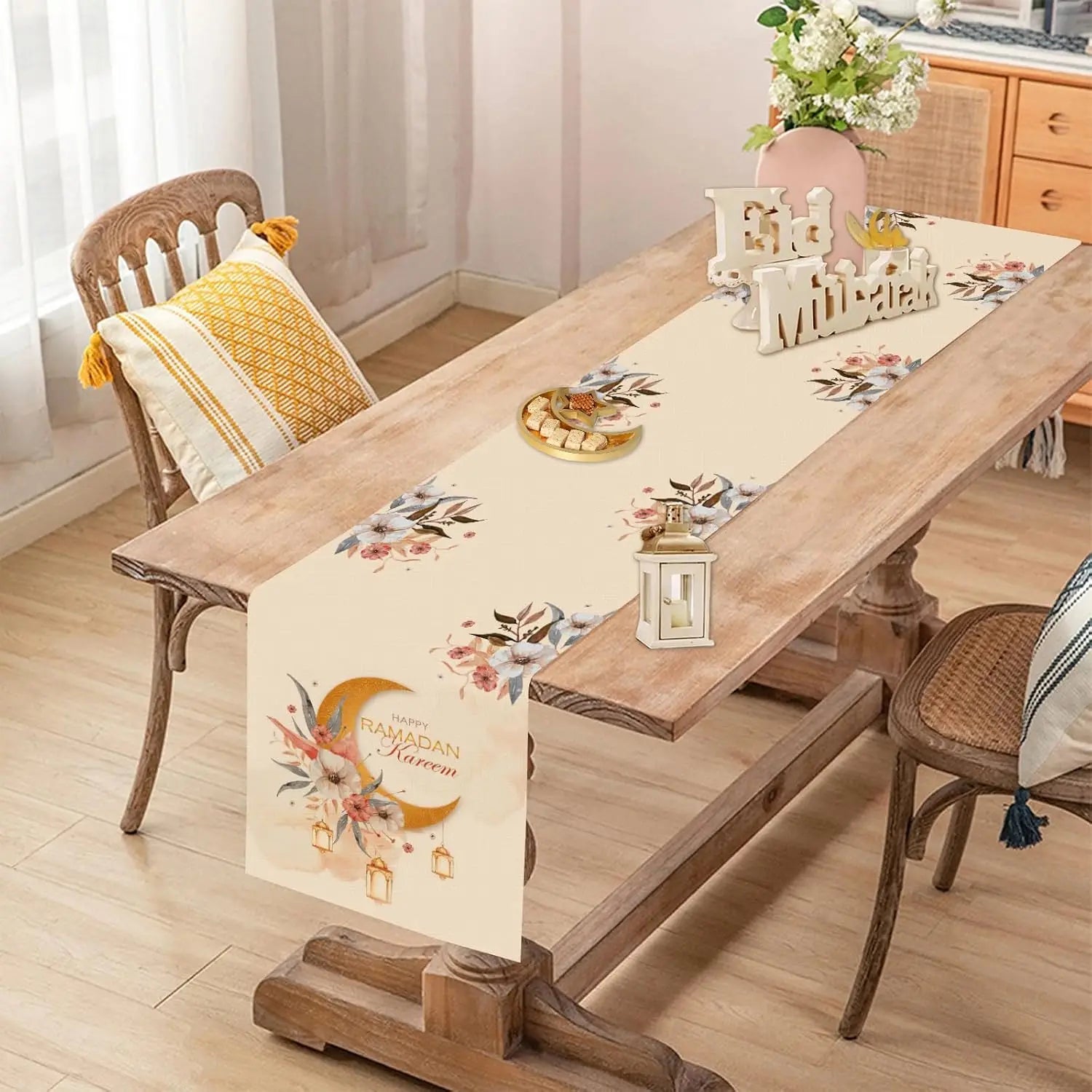 Linen Ramadan Eid Table Runner